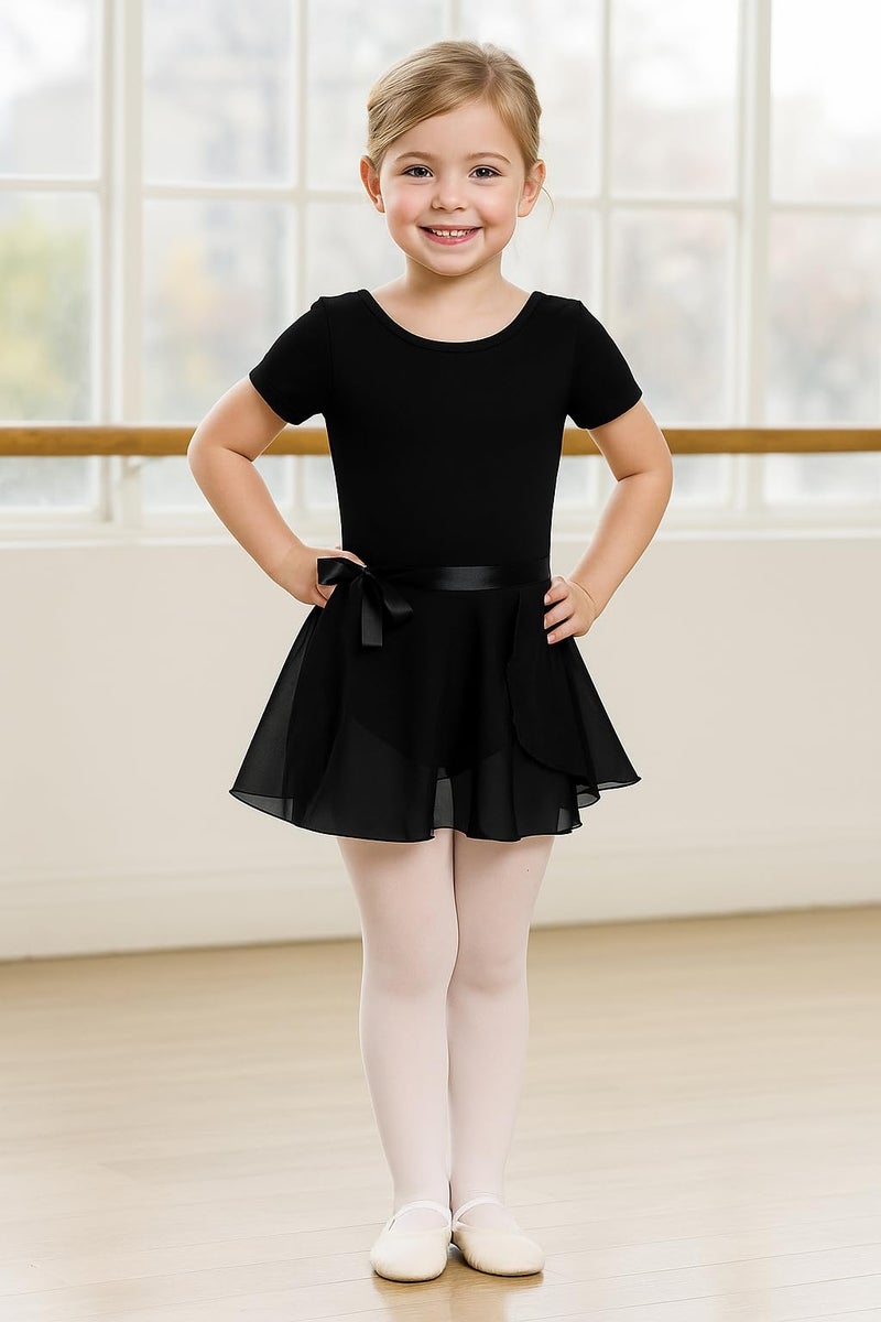 DANSHOW Girls Short Sleeve Leotard with Skirt Kids Dance Ballet Tutu Dresses(3027-M-06) - Image 4